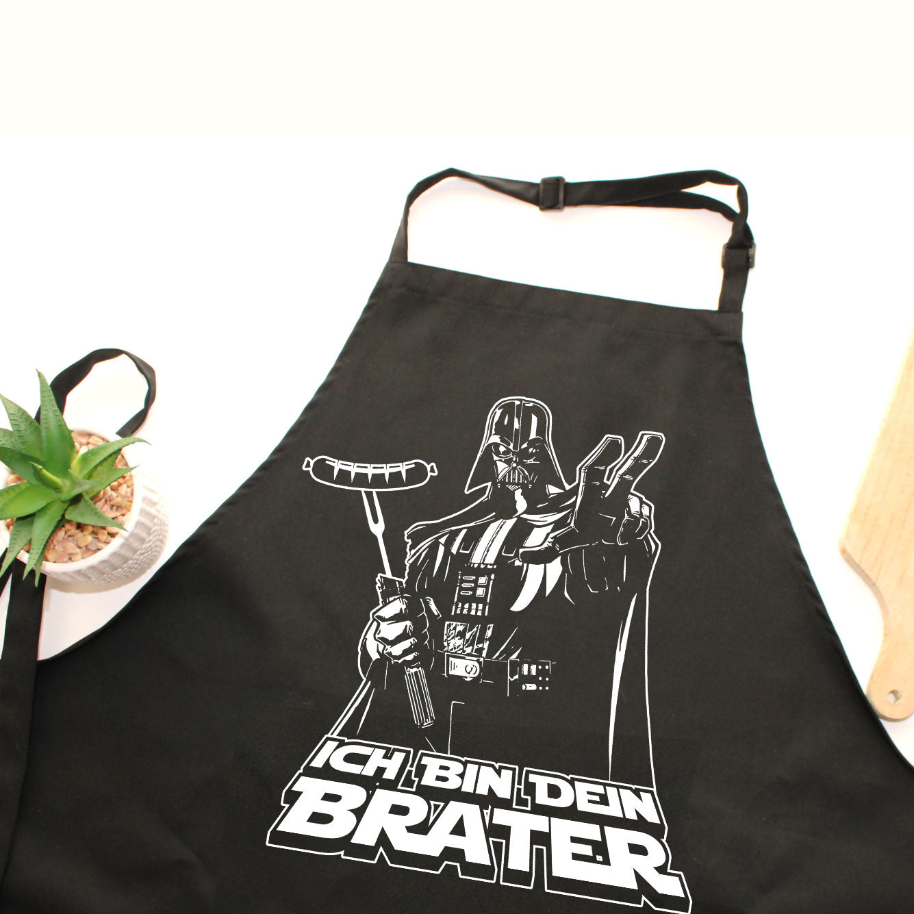 OM3 Grembiule Da Barbecue "ICH BIN DEIN BRATER" – Divertente, Unisex, In Cotone E Poliestere – Lavabile