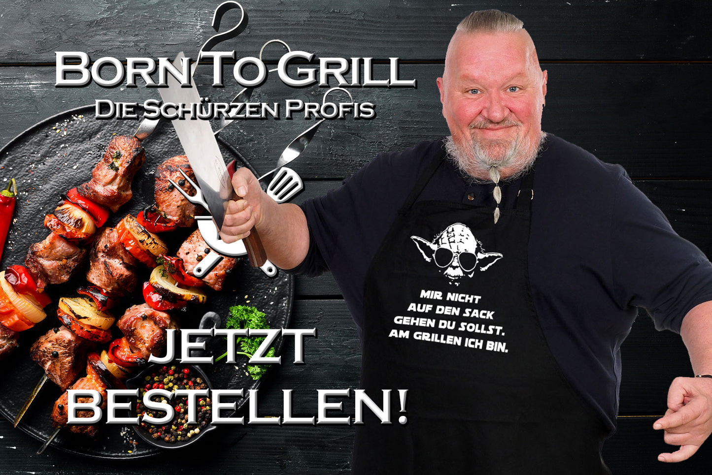 Mir nicht auf den Sack gehen Du sollst, am Grillen ich bin - Grillschürze Motiv 2