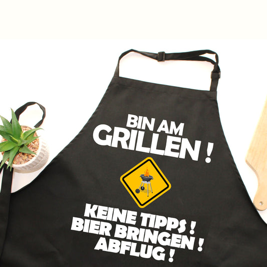 Bin am Grillen - Keine Tipps, Bier bringen Abflug! Grillschürze